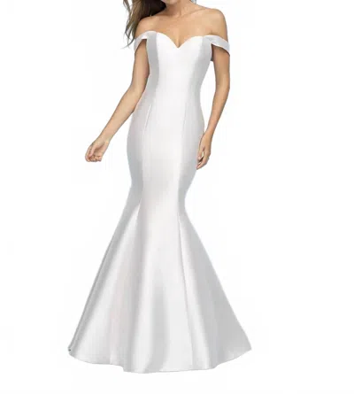 Allure Bridals Off-the-shoulder Mermaid Wedding Dress In Diamond White