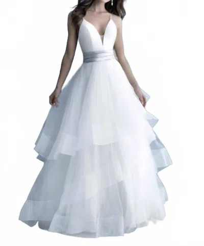 Allure Bridals Ruffled Wedding Dress In Ivory In Multi
