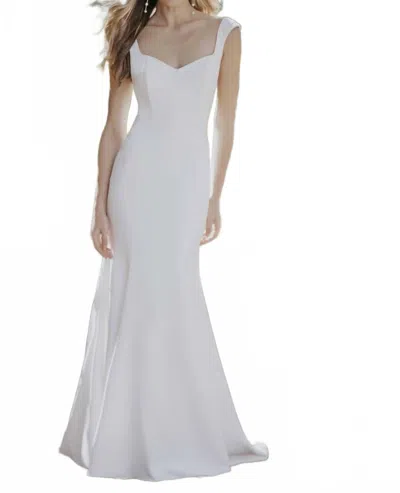 Allure Bridals Sheath Wedding Dress In Ivory/nude In White