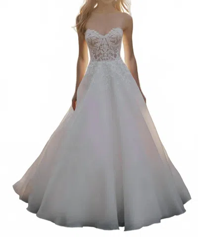 Allure Bridals Sparkling Lace Wedding Gown In Ivory In White