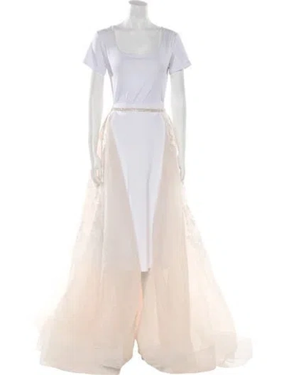 Pre-owned Allure Bridals Square Neckline Long Dress W/ Tags In Neutral