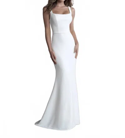 Allure Bridals Squareneck Wedding Gown In Ivory In White