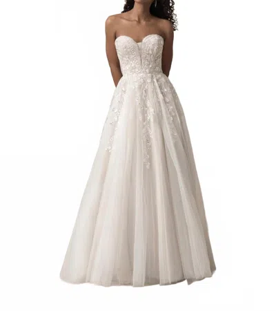 Allure Bridals Strapless A-line Wedding Dress In Ivory/nude In Multi