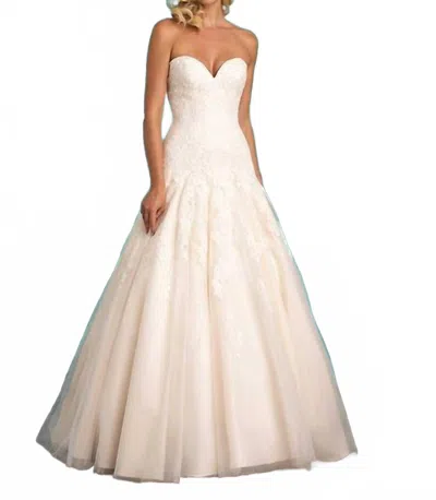 Allure Bridals Strapless Lace Wedding Dress In Ivory In White