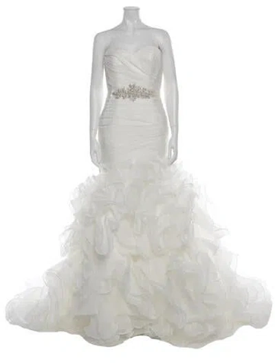 Pre-owned Allure Bridals Strapless Long Dress In Gray
