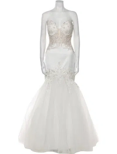 Pre-owned Allure Bridals Strapless Long Dress W/ Tags In Neutral