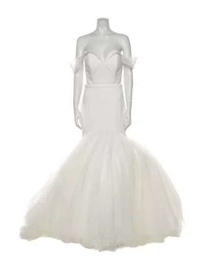 Pre-owned Allure Bridals Strapless Long Dress W/ Tags In White