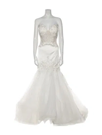 Pre-owned Allure Bridals Strapless Long Dress W/ Tags In White