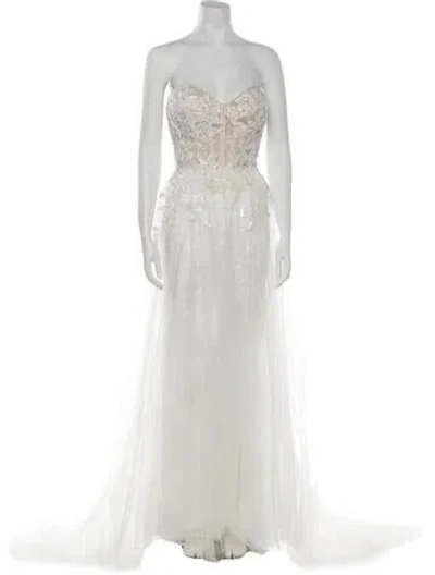Pre-owned Allure Bridals Strapless Long Dress W/ Tags In White