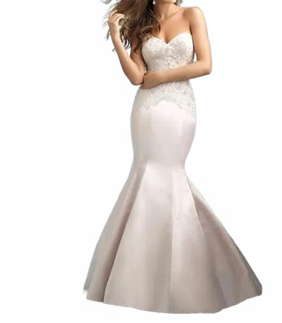 Allure Bridals Strapless Wedding Gown In Champagne In Neutral