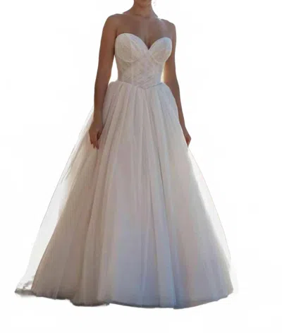 Allure Bridals Strapless Wedding Gown In Desert Champagne/ivory In White