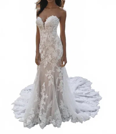 Allure Bridals Sweetheart Sheath Gown In Nude/champagne/ivory/nude In Beige
