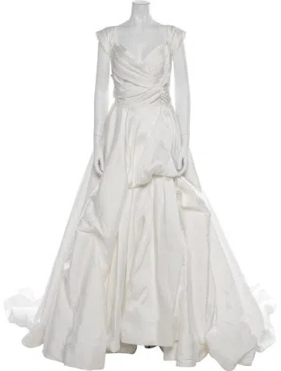 Pre-owned Allure Bridals V-neck Long Dress In Gray
