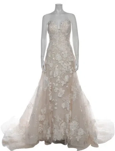Pre-owned Allure Couture Floral Print Long Dress In Neutral