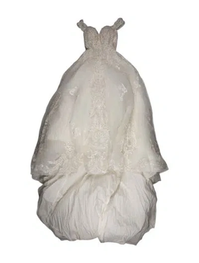 Pre-owned Allure Couture Halterneck Long Dress W/ Tags In White