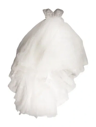 Pre-owned Allure Couture Lace Pattern Long Dress W/ Tags In White