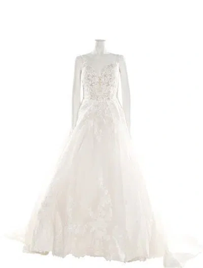 Pre-owned Allure Couture Mesh Long Dress W/ Tags In Neutral