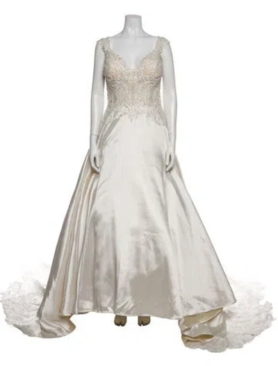 Pre-owned Allure Couture Square Neckline Long Dress In Neutral