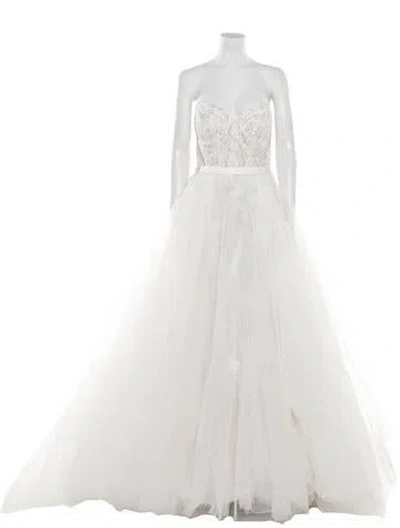 Pre-owned Allure Couture Strapless Long Dress In Neutral