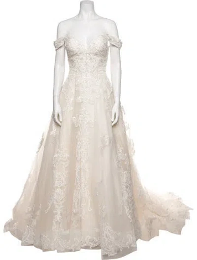 Pre-owned Allure Couture Strapless Long Dress W/ Tags In Neutral