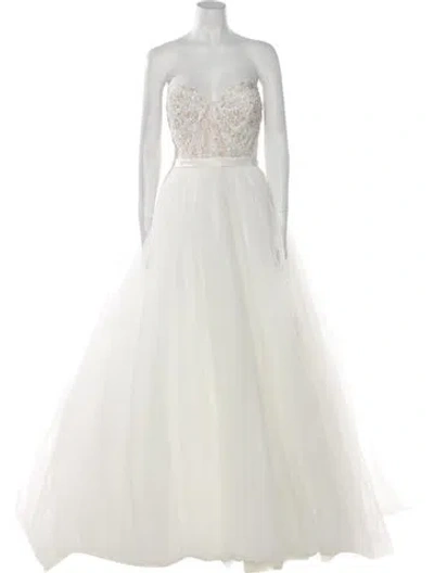 Pre-owned Allure Couture Strapless Long Dress W/ Tags In Neutral