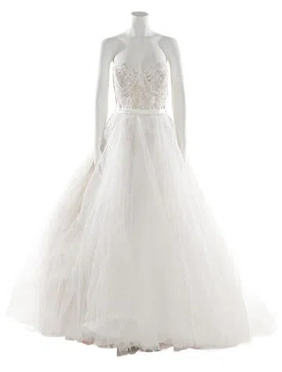 Pre-owned Allure Couture Strapless Long Dress W/ Tags In Neutral