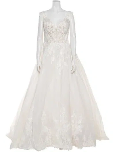 Pre-owned Allure Couture Strapless Long Dress W/ Tags In White