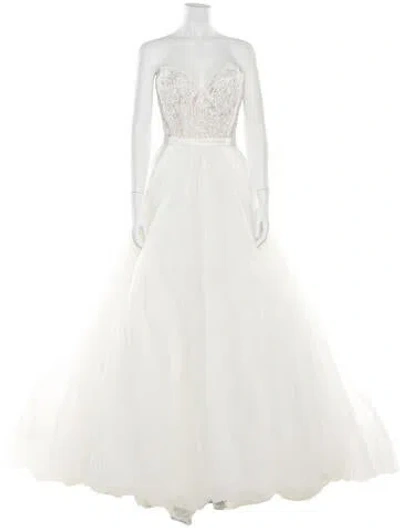 Pre-owned Allure Couture Strapless Long Dress W/ Tags In White