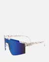 Allure Eyewear Men's Domes Polarized Shield Sunglasses In White