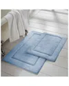 Allure Modern Threads 2-pack Solid Loop With Non-slip Backing Bath Mat Set In Blue