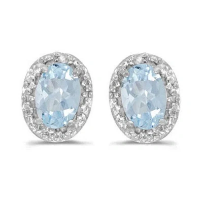 Allurez 14k Gold Diamond & Gemstone  Earrings In Blue