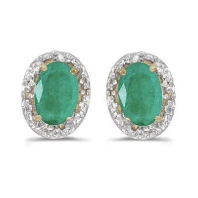 Allurez 14k Gold Diamond & Gemstone  Earrings In Green