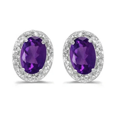 Allurez 14k Gold Diamond & Gemstone  Earrings In Purple