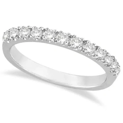 Allurez 14k Gold Gem-set Stackable Anniversary Band In White