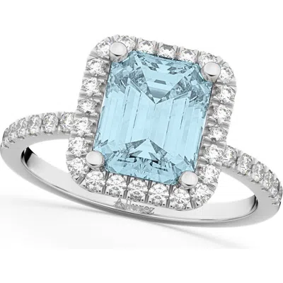Allurez Aquamarine & Diamond Engagement Ring 14k In Red