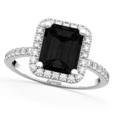 Allurez Black Diamond & Diamond Engagement 14k
