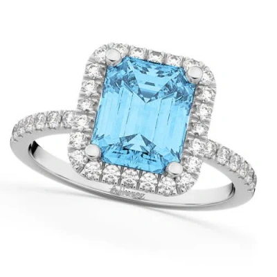 Allurez Blue Topaz & Diamond Engagement Ring 14k In Metallic