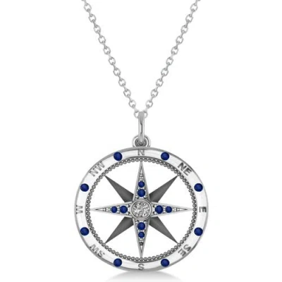 Allurez Compass Necklace Pendant Diamond Accented 14k In Green