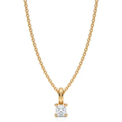 Allurez Cushion Solitaire Lab Diamond Pendant Necklace 14k Yellow Gold