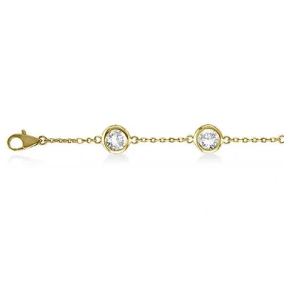 Allurez Diamond Anklet Bracelet Bezel Set 14 In Gold