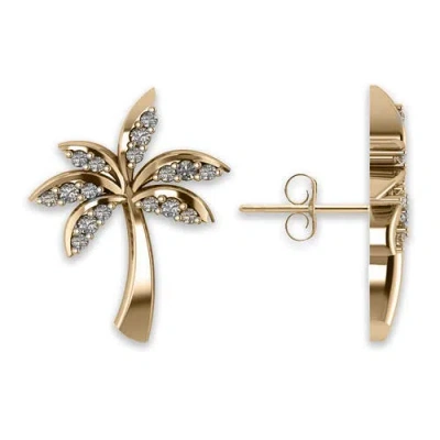Allurez Diamond Palm Tree Summer Earrings 14k In Gold