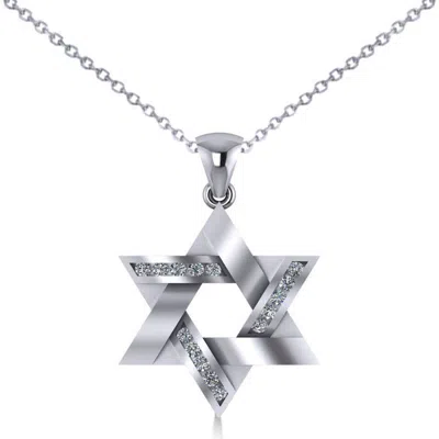 Allurez Diamond Star Of David Pendant Necklace 14k In Metallic