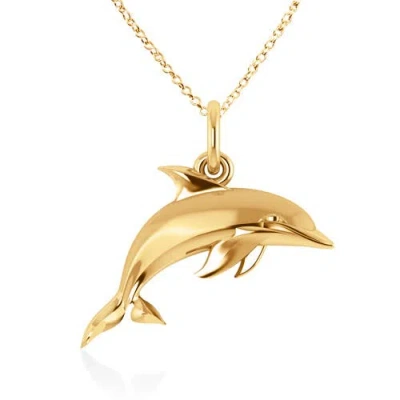 Allurez Dolphin Pendant Necklace 14k In Gold