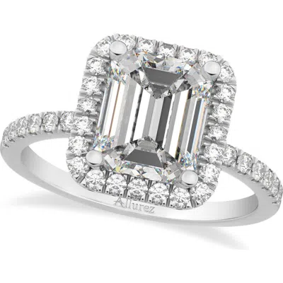 Allurez Emerald Cut Diamond Engagement 14k In Metallic