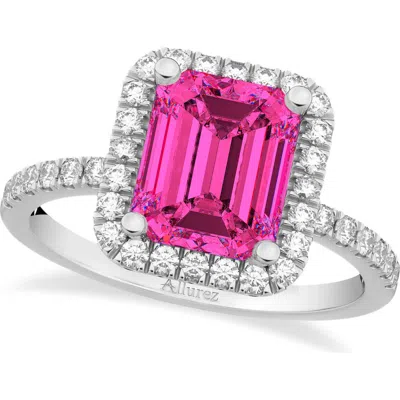 Allurez Emerald-cut Pink Tourmaline & Diamond Engagement Ring 14k