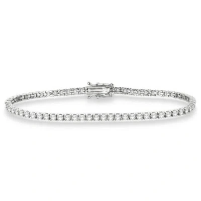 Allurez Eternity Lab Diamond Tennis Bracelet 14k In Silver