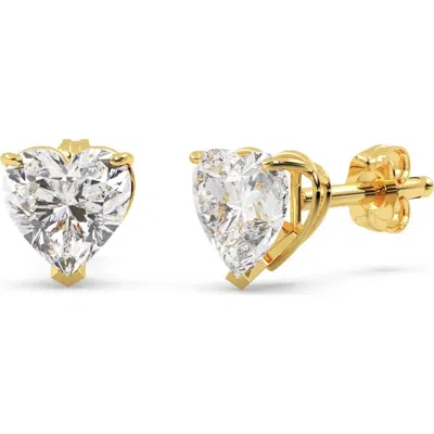 Allurez Heart-cut Lab Diamond Stud Earrings 14k 1.50ct In Gold