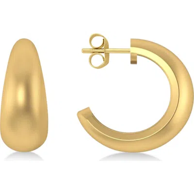 Allurez J Hoops Tusk Earrings 14k In Gold