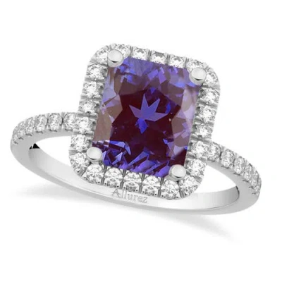 Allurez Lab Alexandrite & Diamond Engagement Ring 14k In Transparent