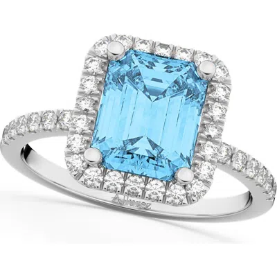 Allurez Lab Blue Topaz & Diamond Engagement Ring 14k In Multi